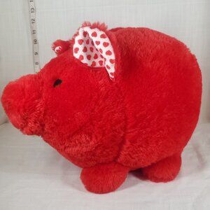 Adorable Fab Ny Stuffed Large Piggy Bank Bright Red